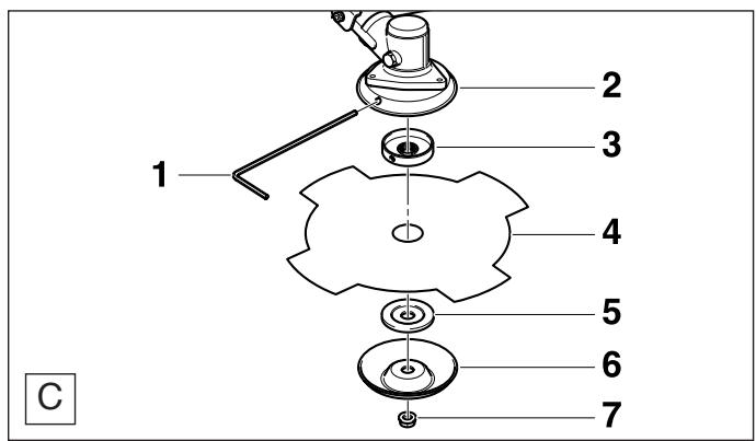 DOLMAR MS-330 C - Mounting the 4-tooth star blade - 4