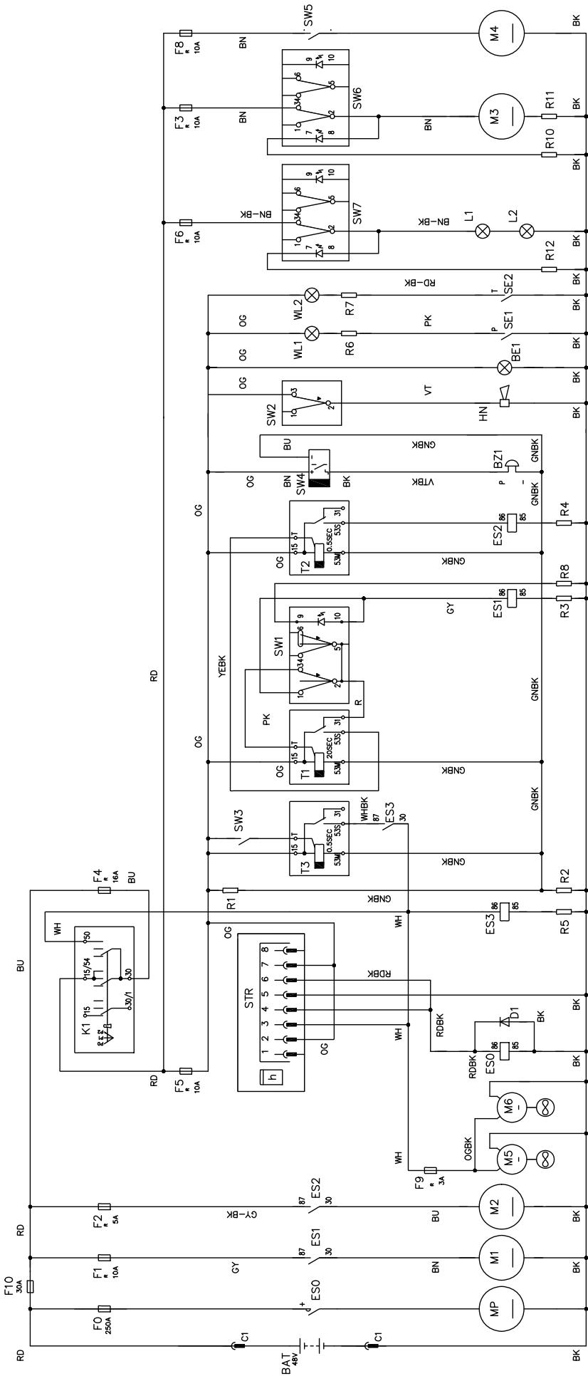 NILFISK SR 1601 B - ELEKTRISCH SCHEMA - 1
