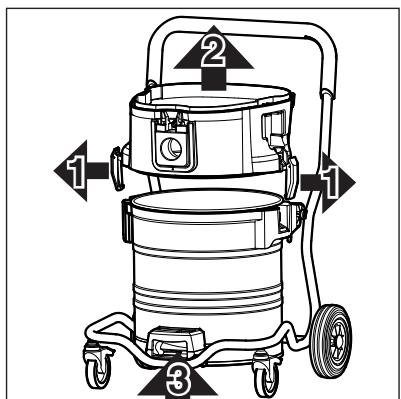 NILFISK ATTIX 19 GALLON - Emptying the dirt tank (ATTIX 7/19 GALLON) - 1