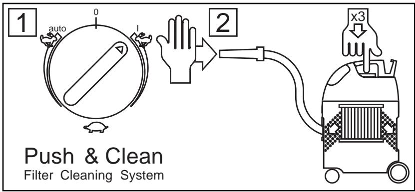 NILFISK ATTIX 8 GALLON AS-E - Cleaning the filter element1) - 1