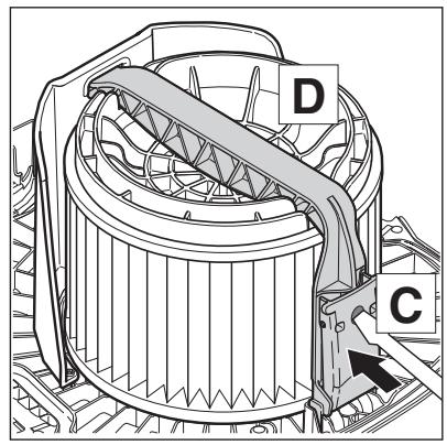 NILFISK ATTIX 995 H/M TYPE 22 - Inserting the filter element: - 1