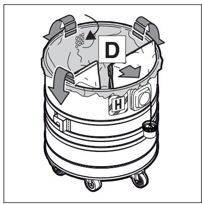 NILFISK ATTIX 995 H/M TYPE 22 - Inserting the safety filter bag - 3