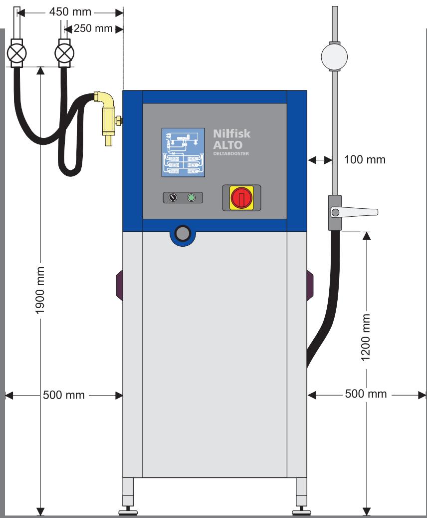 NILFISK DELTA BOOSTER - (dimensions in millimetres) - 1