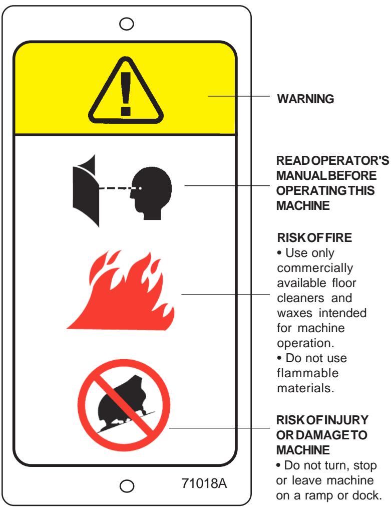 NILFISK SCRUBTEC 751 - SYMBOLS USED ON SCRUBTEC 743 and 751 - 9