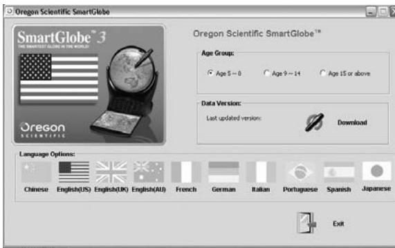 OREGON SMARTGLOBE 3 - For further updates, click on the Oregon Scientific logo on your toolbar and follow the directions on your screen. Through our server, you will be able to change your age group, and download the latest information, including World News. - 1