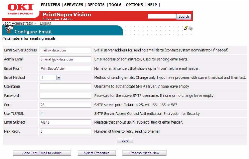 OKI B4350NPS - Configuring email Server - 2