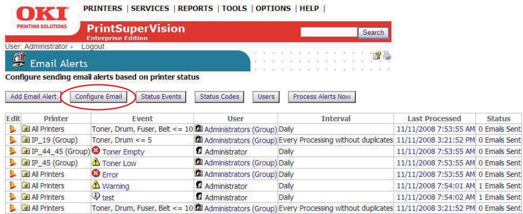 OKI B4350NPS - Configuring email Server - 1