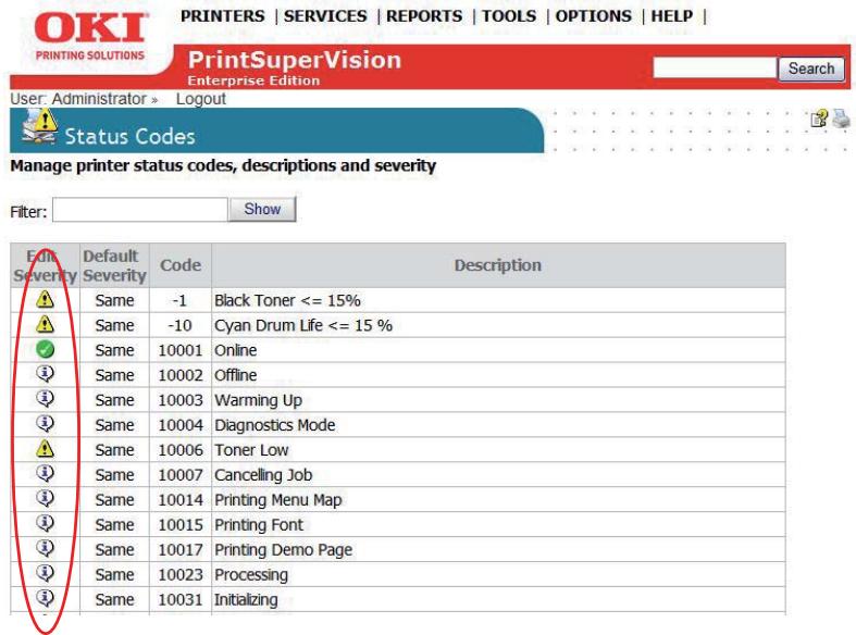 OKI B4350NPS - Customizing Status Codes - 2