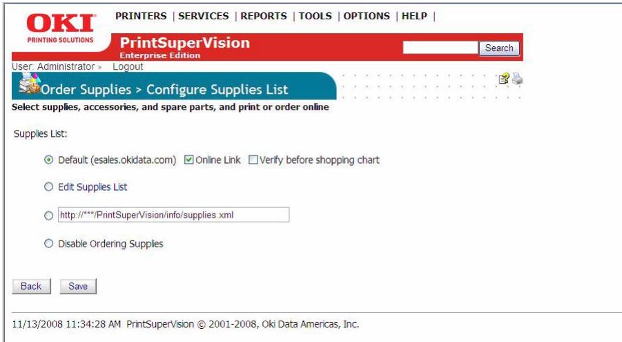 OKI B4350NPS - Configuring the Supplies List - 1
