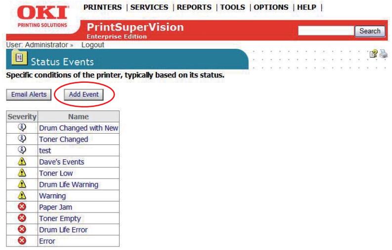 OKI B4350NPS - Configuring Status Events - 2