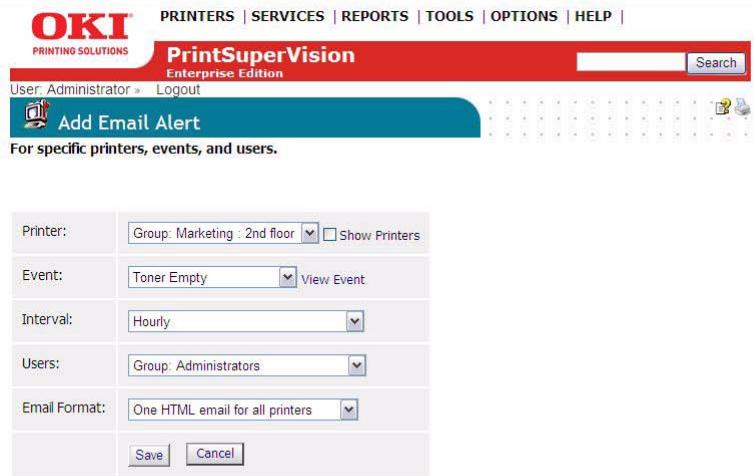 OKI B4350NPS - Configuring email Alerts - 2