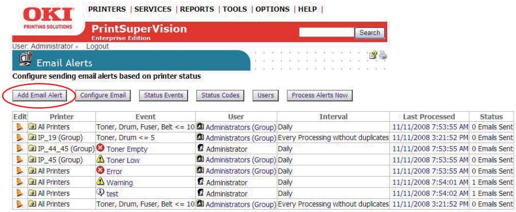 OKI B4350NPS - Configuring email Alerts - 1