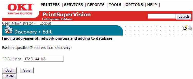 OKI B4350NPS - Discovery: Exclude Button - 4