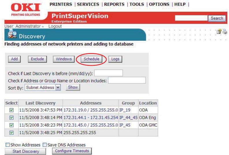 OKI B4350NPS - Discovery: Schedule Button - 1