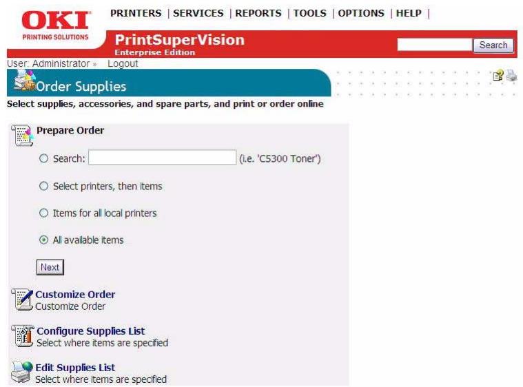 OKI B4350NPS - Select Tools > Order Supplies from the main menu. - 1