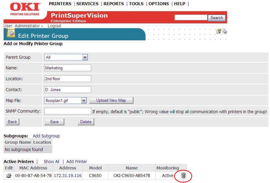 OKI B4350NPS - To remove a device from an existing group - 2
