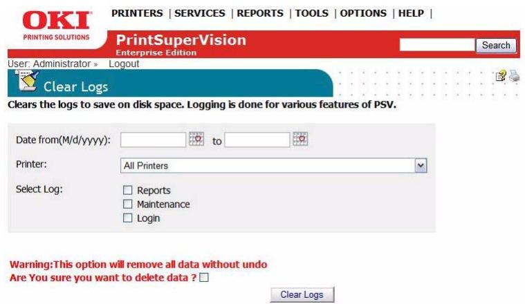 OKI B4350NPS - Clearing (Deleting) Logs - 1