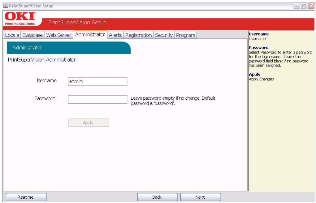 OKI B4350NPS - Assigning AdminUsername and Password - 1