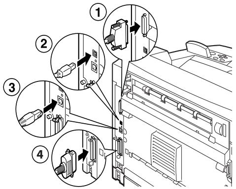 Technical diagram showing four labeled mechanical components with arrows indicating assembly or connection steps