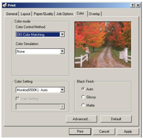 OKI C5400DN - Concordance des couleurs : pilote d'emulation postscript - 2