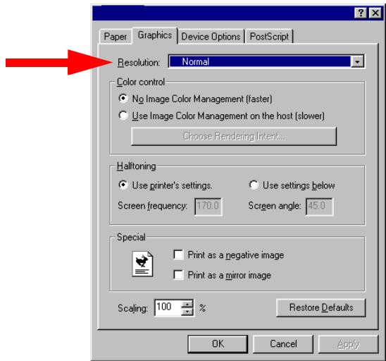 OKI C5400DN - Modification de la résolution pour un travail d'impression - 1