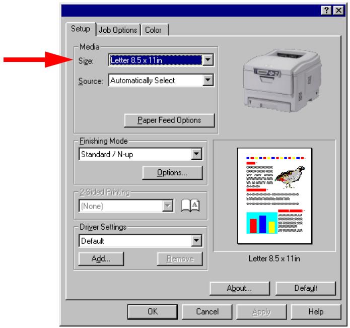 OKI C5400DN - Impression sur des formats de support personnalisés 98 / Me / XP / NT 4.0 - 2
