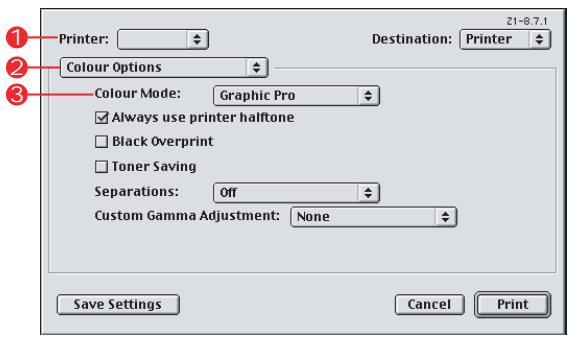 OKI C6100HDN - Paramètres du pilote d'imprimante pour création de profil ICC ou absence de colorimétrie - 2