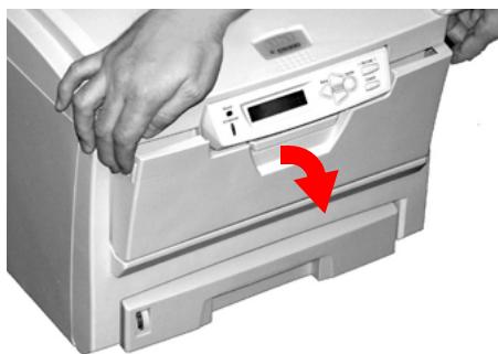 OKI C6150N - Ouvrez le bac multifonction. - 1