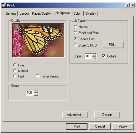 OKI C7350N - PCL ou postscript - 3