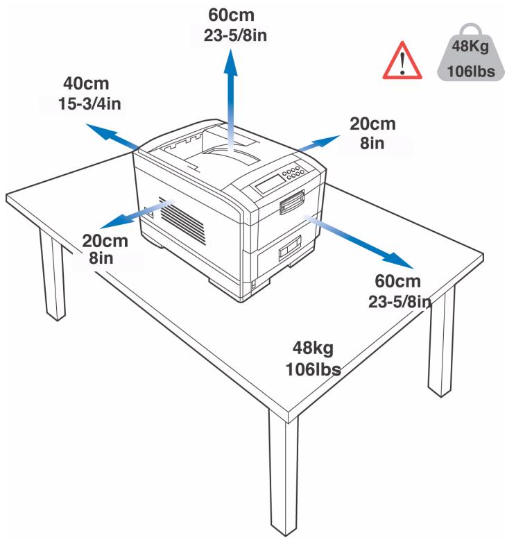 OKI C7350N - Exigences des espaces - 1