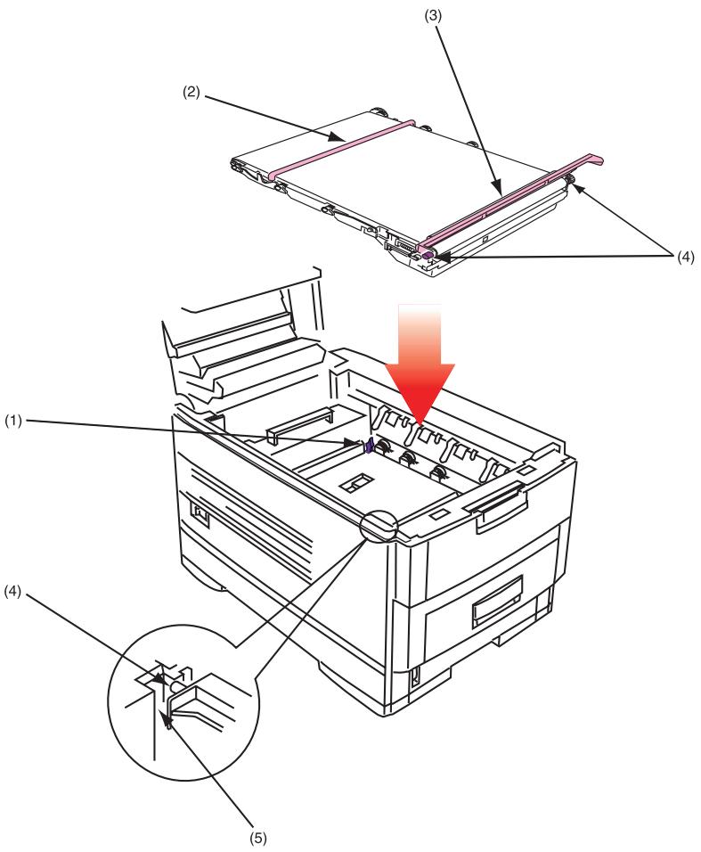 OKI C7350N - Changement de la courroie de transfert - 4
