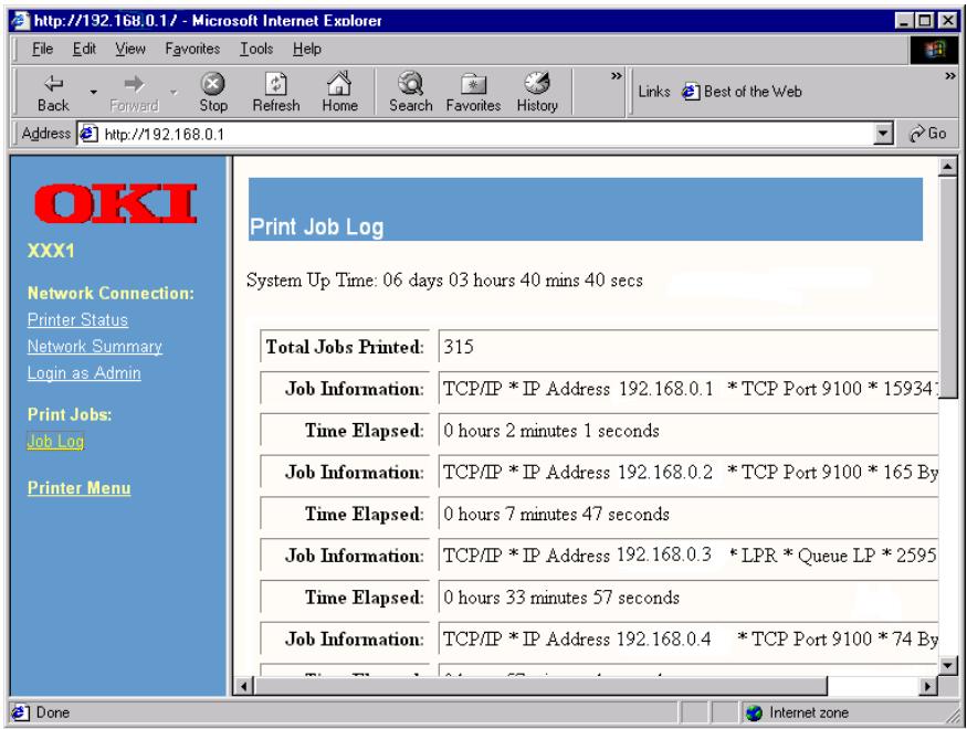 OKI C7350N - Job log [journal des travaux] - 1