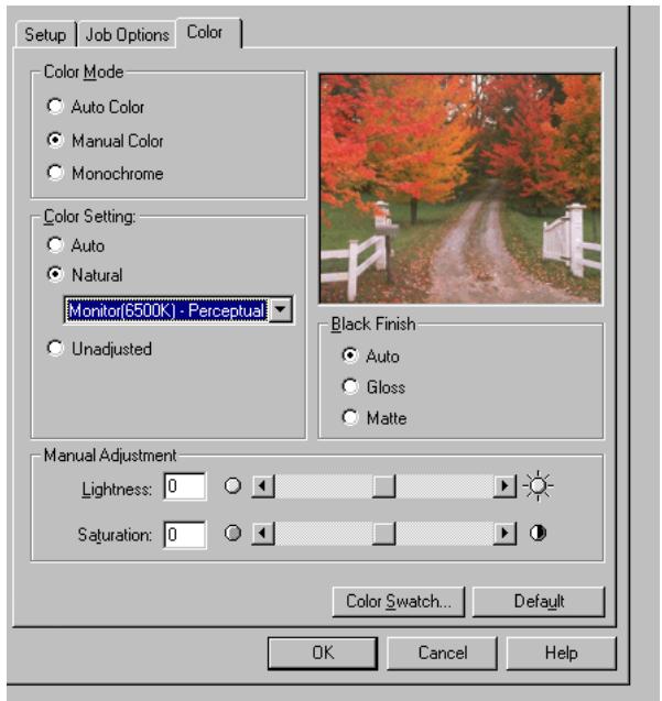 OKI C7350N - Pour régler manuellement les options couleur dans le pilote PCL : - 2