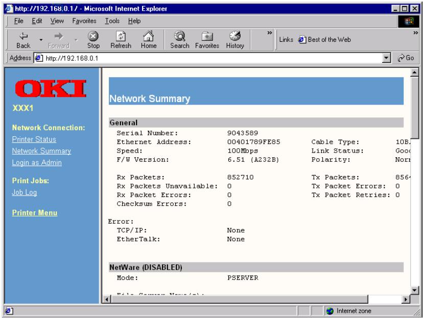 OKI C7350N - Printer status [état de l'imprimante] - 1