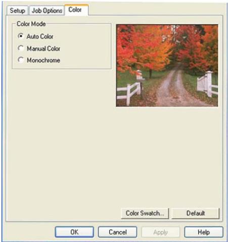 OKI C7350N - Pour régler manuellement les options de concordance des couleurs dans le pilote PCL : - 1