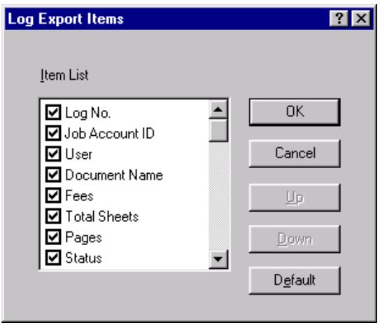 OKI C7550HDN - Log Export Items [Éléments d'exportation de journal] - 1