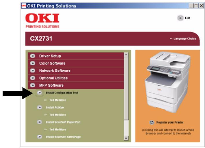 OKI CX2731MFP - Loading the Configuration Tool - 2