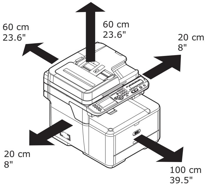 OKI CX2731MFP - Requisitos de空間 - 1