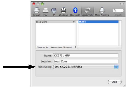 OKI CX2731MFP - Mediante el uso de Ethertalk Mac 10.5 (Leopard) - 2