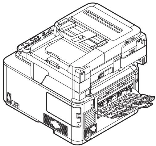 OKI CX2731MFP - Utiliser la sortie arrière (empileuse face vers le haut) - 1