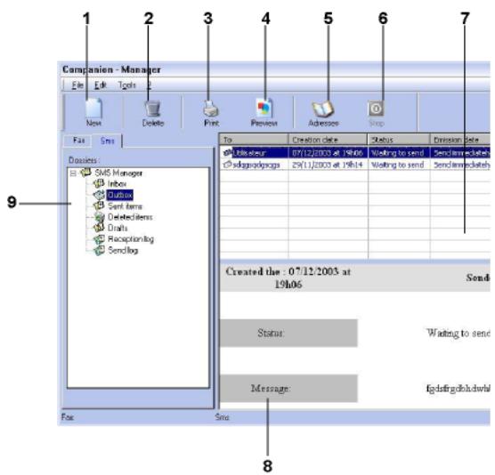 OKI MB290MFP - Presentation of the SMS window - 1