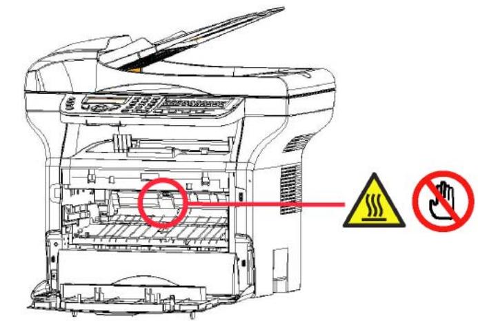 OKI MB290MFP - Positions of Safety labels on the machine - 1