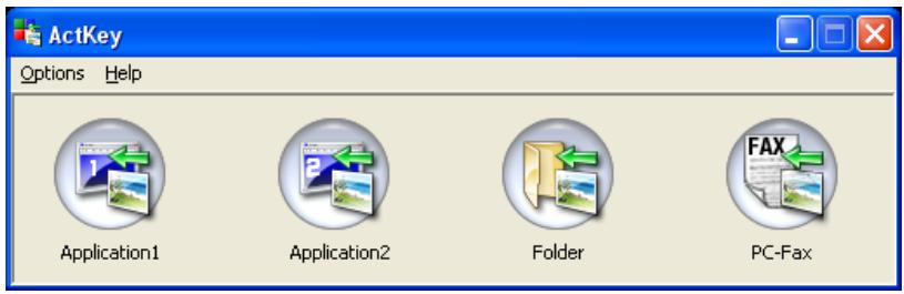 ActKey Options Help Application1 Application2 Folder PC-Fax