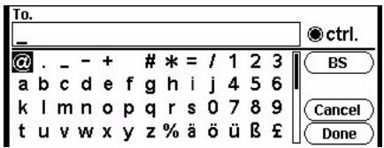 To. _ ctrl. @ . _ - + # * = / 1 2 3 a b c d e f g h i j 4 5 6 k l m n o p q r s 0 7 8 9 t u v w x y z % ä ö ü ß £ BS Cancel Done