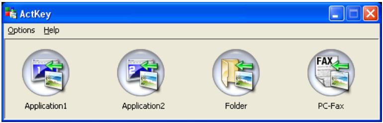 ActKey Options Help Application1 Application2 Folder PC-Fax