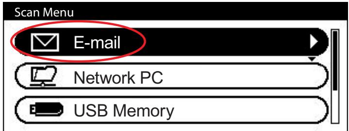 Scan Menu E-mail Network PC USB Memory