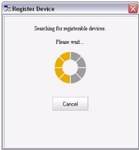 Register Device Searching for registerable devices. Please wait... Cancel
