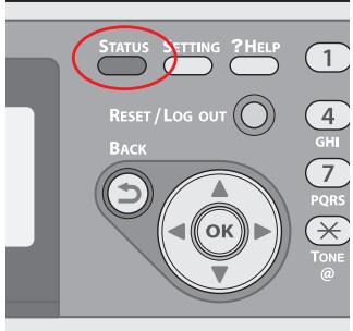 STATUS SETTING ?HELP 1 RESET/LOG OUT BACK OK 4 GHI 7 PQRS × TONE @