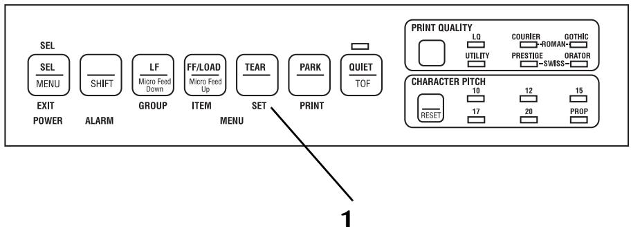 OKI ML 590 - Temporarily Changing the Top of Form Setting for Rear-Feed Paper - 1