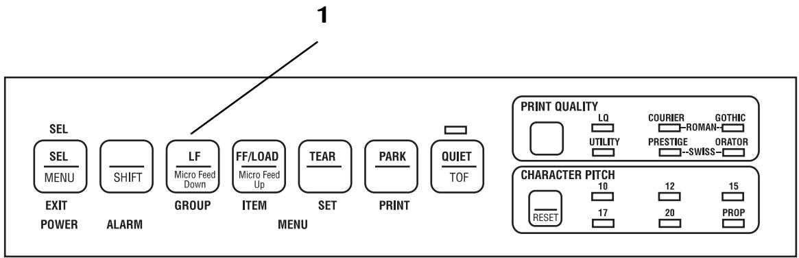 OKI ML 590 - Temporarily Changing the Top of Form Setting for Single-Sheet Paper - 1